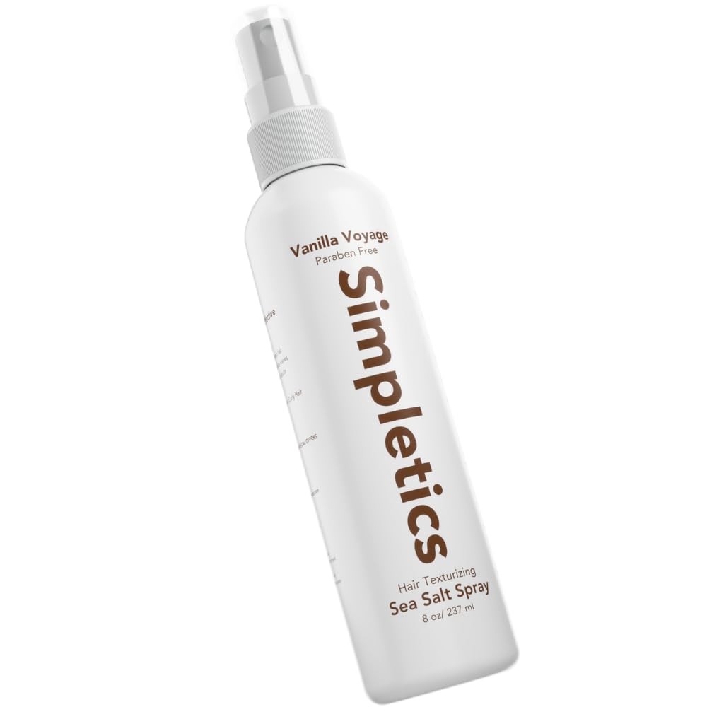 Himalayan Sea Salt Spray for Straight & Wavy Hair - All Natural, 5 Ingredient, Texturizing & Volumizing Product - Vanilla Scented - Adds Volume, Texture, Beach Look to Men & Women, 240ml...