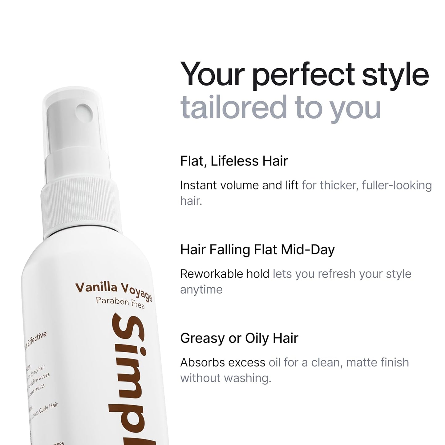 Himalayan Sea Salt Spray for Straight & Wavy Hair - All Natural, 5 Ingredient, Texturizing & Volumizing Product - Vanilla Scented - Adds Volume, Texture, Beach Look to Men & Women, 240ml...