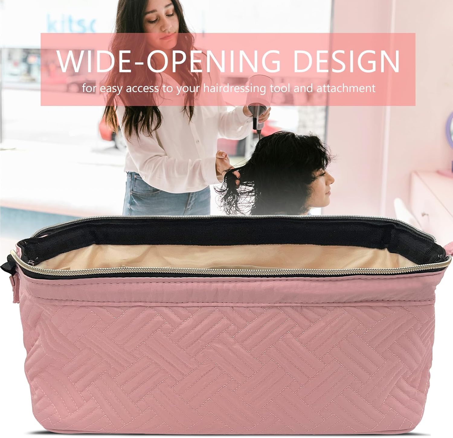 Shark Flexstyle & Dyson Airwrap Hair Dryer Brush Travel Bag | Portable Carrying Case for Revlon Hair Tools | Waterproof Dustproof Shockproof Flat Curling Iron Organizer