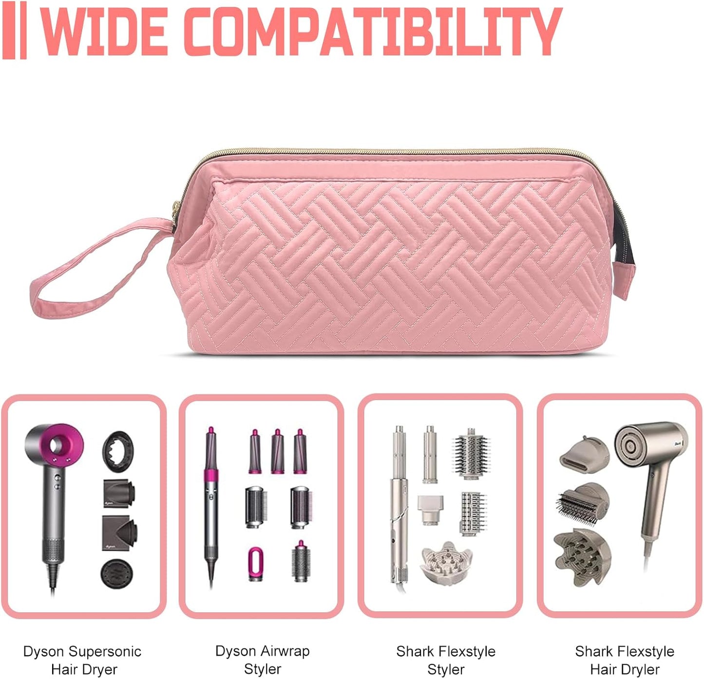 Shark Flexstyle & Dyson Airwrap Hair Dryer Brush Travel Bag | Portable Carrying Case for Revlon Hair Tools | Waterproof Dustproof Shockproof Flat Curling Iron Organizer