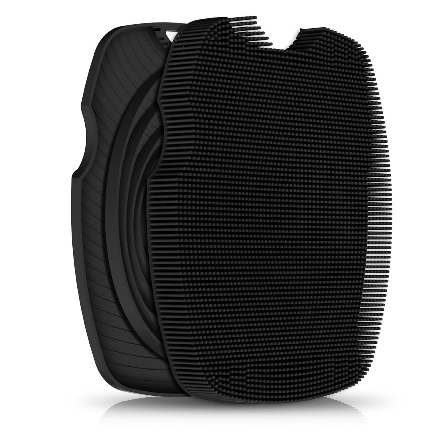 Silicone Body Scrubber - Zinc Infused-Highly Elastic Bristles Exfoliating Body Scrubber for Shower Body,Cellulite Reduction,Blood Circulation - Black