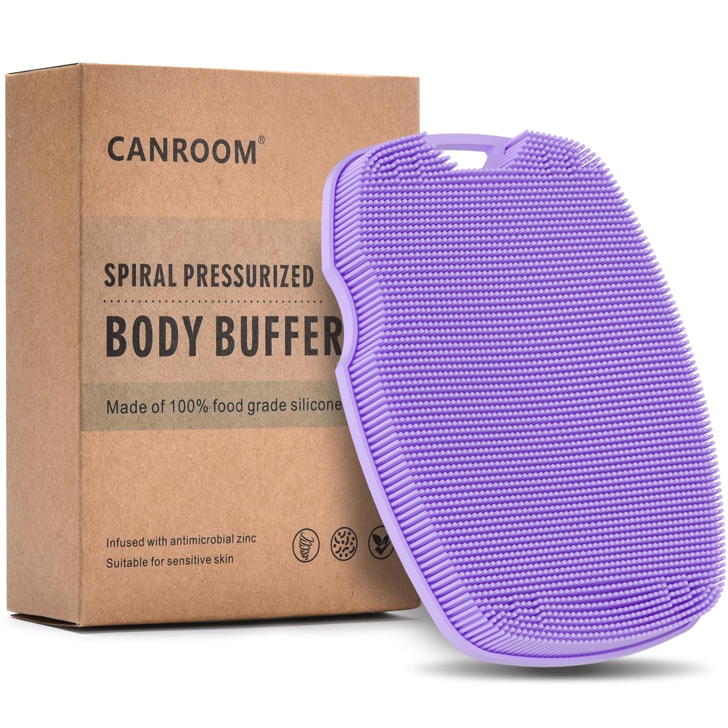 Silicone Body Scrubber - Zinc Infused-Highly Elastic Bristles Exfoliating Body Scrubber for Shower Body,Cellulite Reduction,Blood Circulation - Black